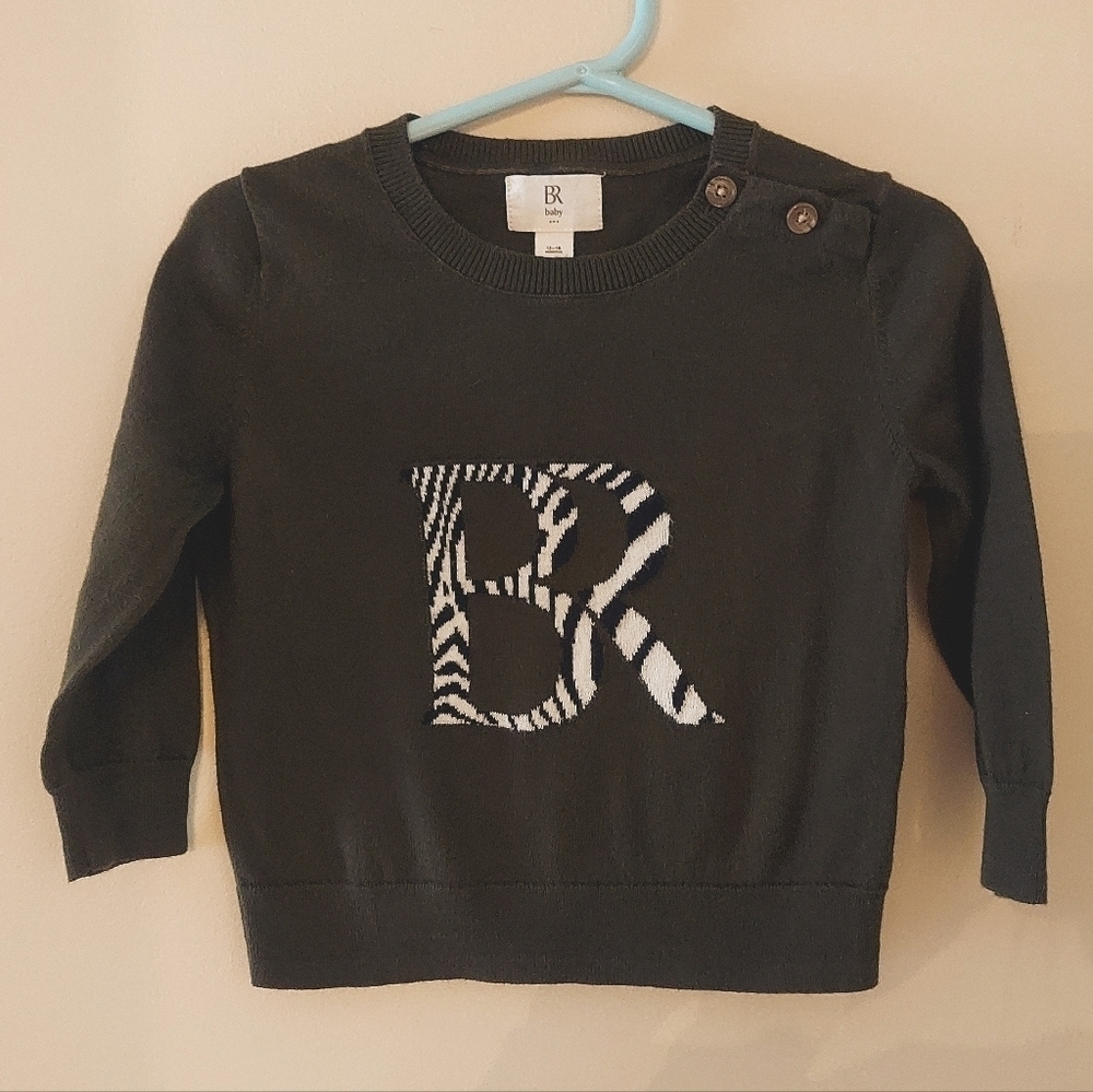 BR Dark Olive Green Sweater ~ sz 12-18 mo